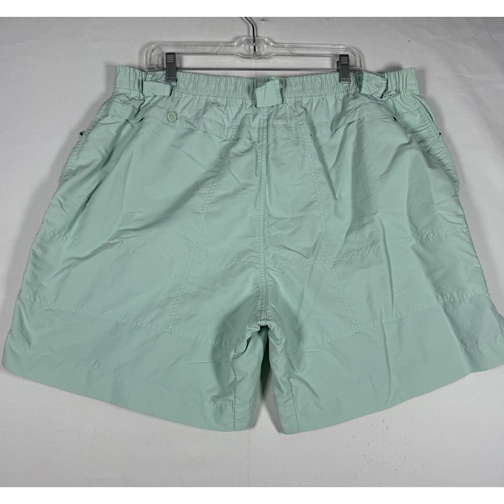 AFTCO Shorts Mens 44 Green Cargo Performance Fishing Elastic Waist Outdoors - Picture 2 of 7